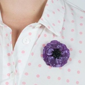 Erstwilder Purple Poppy Brooch